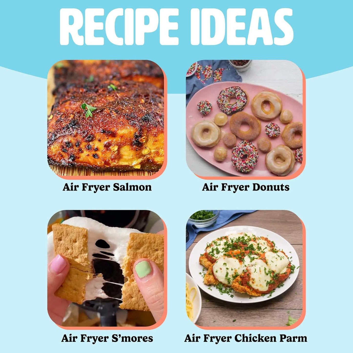 Tasty Personal Air Fryer, Healthier Meals in Minutes, Adjustable Temp Control up to 400°F, Easy-to-Use Design, Nonstick Basket and Tray Made without PFAS, PFOA, PFOS & PTFE, 900 Watts, 2-Quart, White