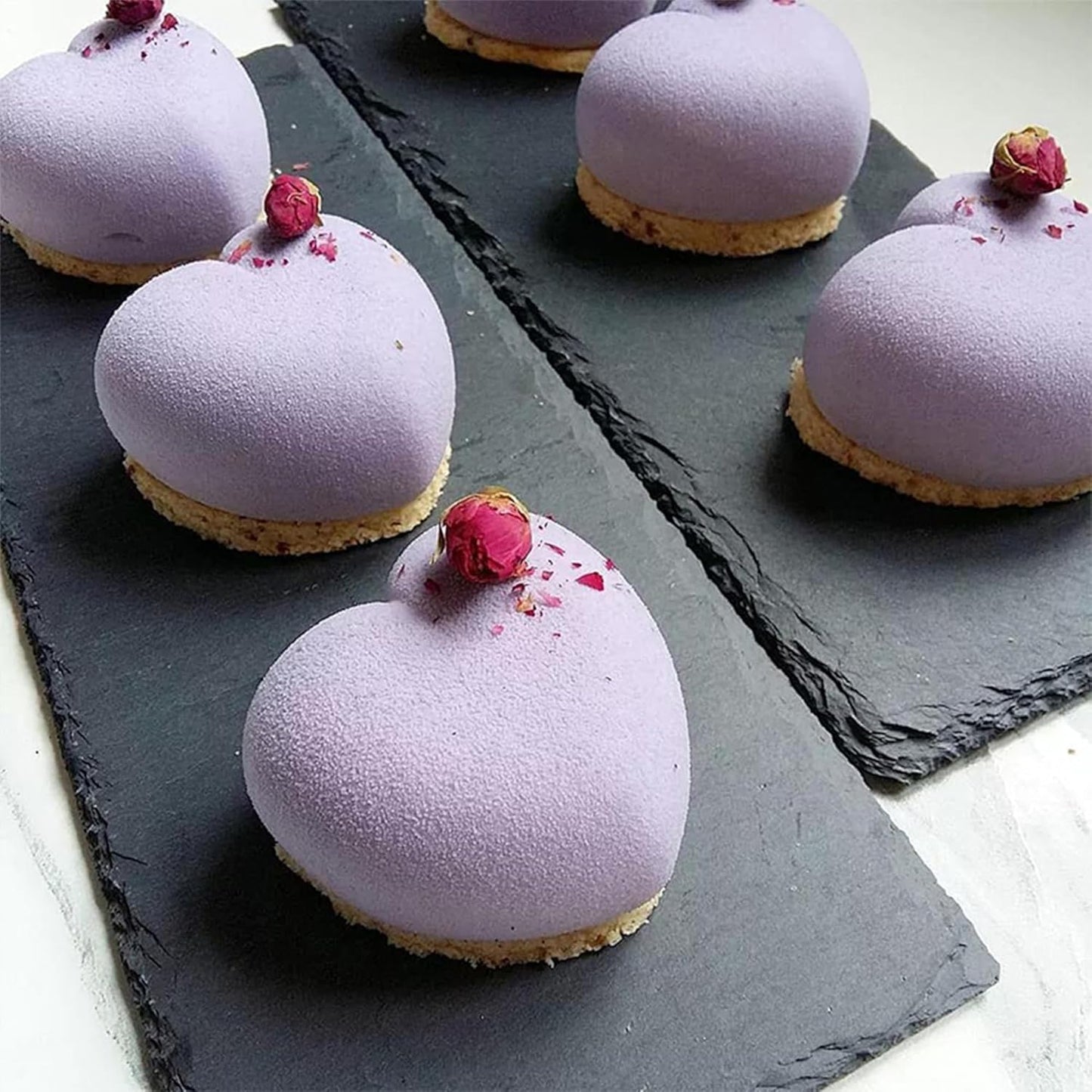 OCPO KITCHEN 3D Heart Silicone Molds for Baking Mousse Cake, 3D Silicone Baking Mold for Candy Pastry Chocolate Truffle Cupcake Jelly Cookie Pudding Cake Decoration Mold, 3D Heart Shape (8-Cavity)