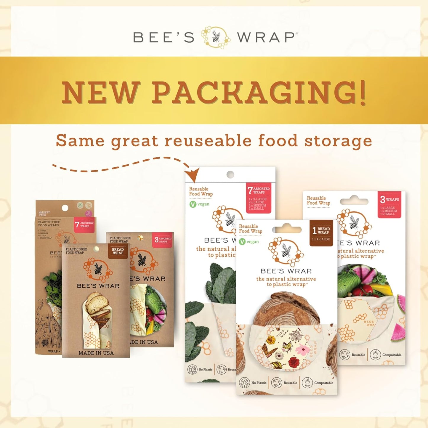 Bee's Wrap Beeswax Wraps for Food - Mushroom Magic Bread Wrap - Made in USA Reusable Bread Storage Bags - Organic & Eco-Friendly Alternative to Aluminum Foil, Sourdough Bags & Plastic Wrap