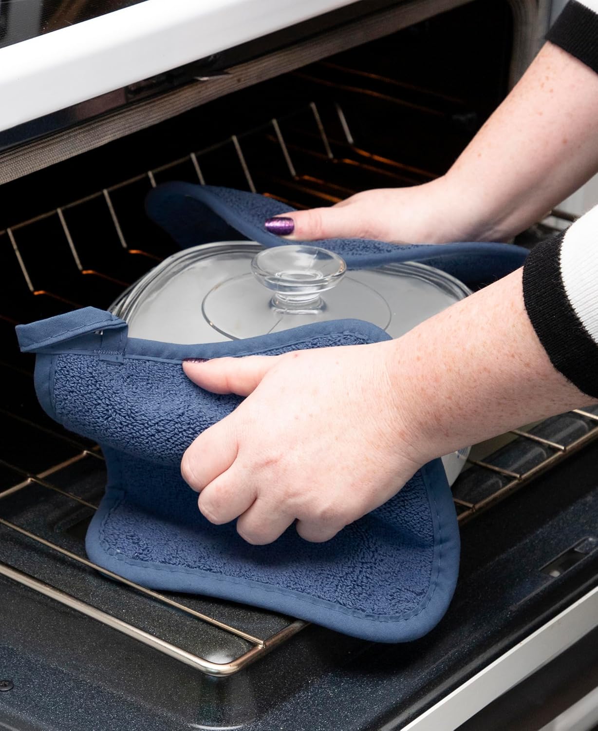 RITZ Terry Potholder & Hot Pad: Unparalleled Heat Resistant, Durable 100% Cotton – Ergonomically Designed for Optimal Grip – Easy-Care Machine Washable – 4-Pack, Paprika/Federal