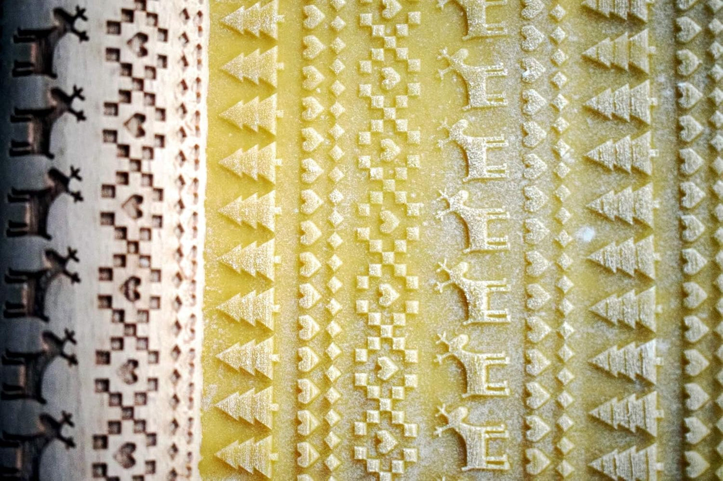 SCANDINAVIAN CHRISTMAS Embossing Rolling Pin Embossing Rolling Pin With Christmas Tree Deer Heart Gingerbread Cookies