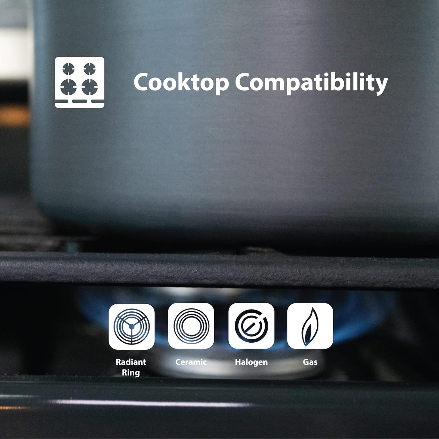 Swiss Diamond 4-Piece Set Nonstick Diamond Coated Aluminum W/Lid Casserole Pan & Grill Fry Pan, Dishwasher/Oven Safe Grey