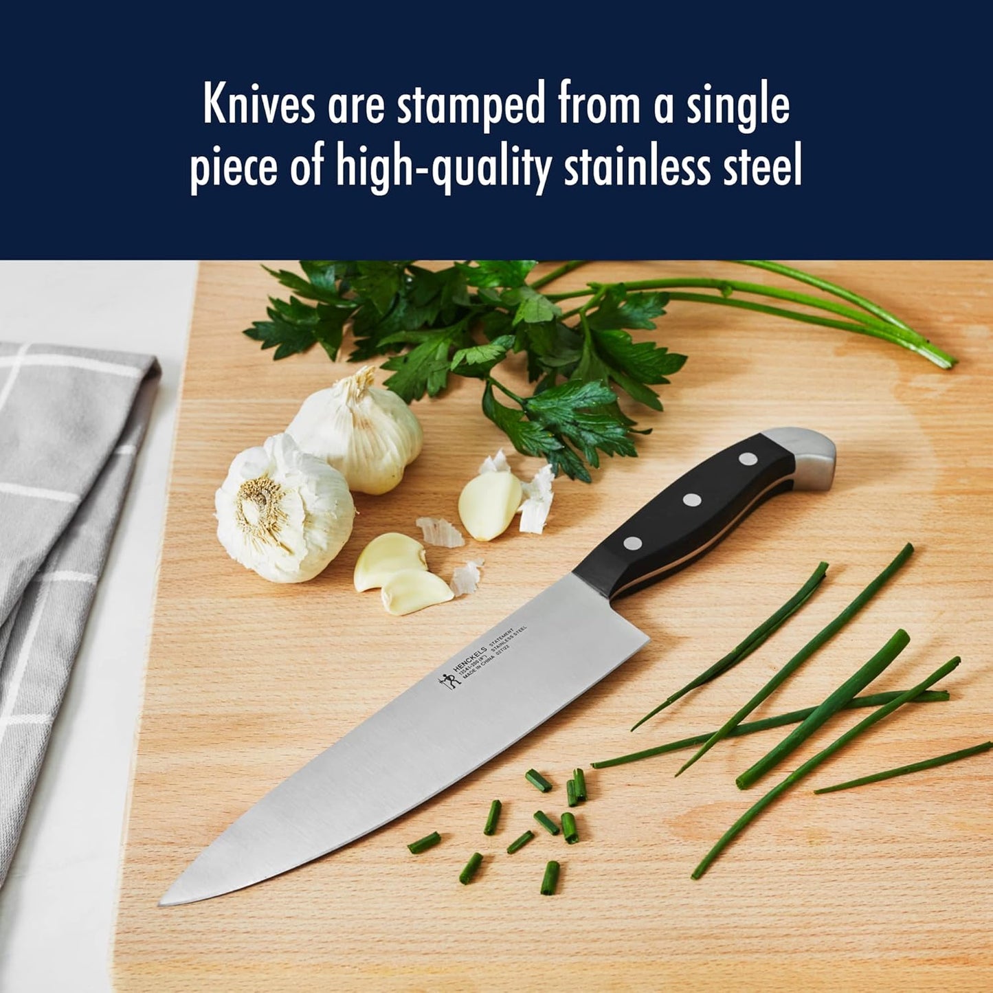 HENCKELS Statement Razor-Sharp 20-Piece Knife Set with Block, With Bonus Sharpener, German Engineered Informed by 100+ Years of Mastery