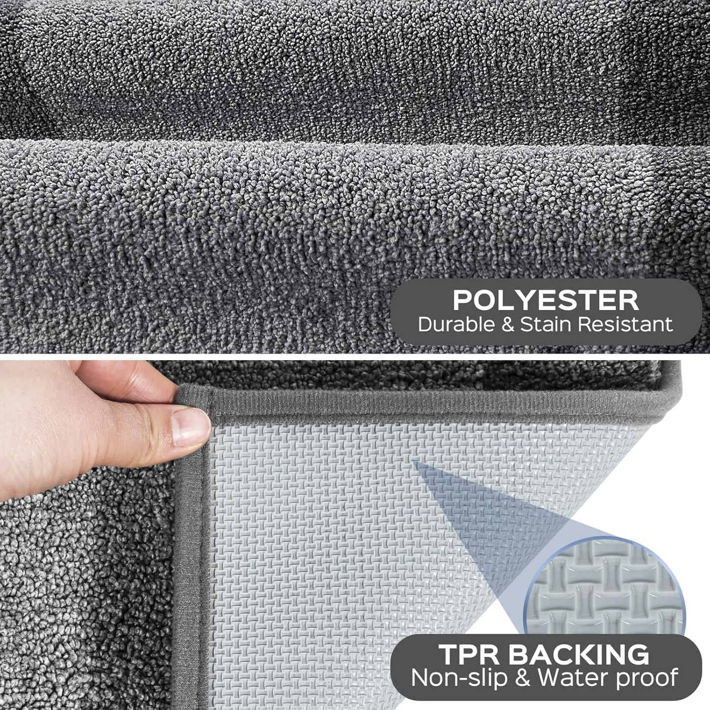 Machine Washable Kitchen Rug 32" x 48", Non Slip Indoor Door Rug, Absorbent Entrance Runner Rug for Bedroom, Hallway, Bathroom, Floor