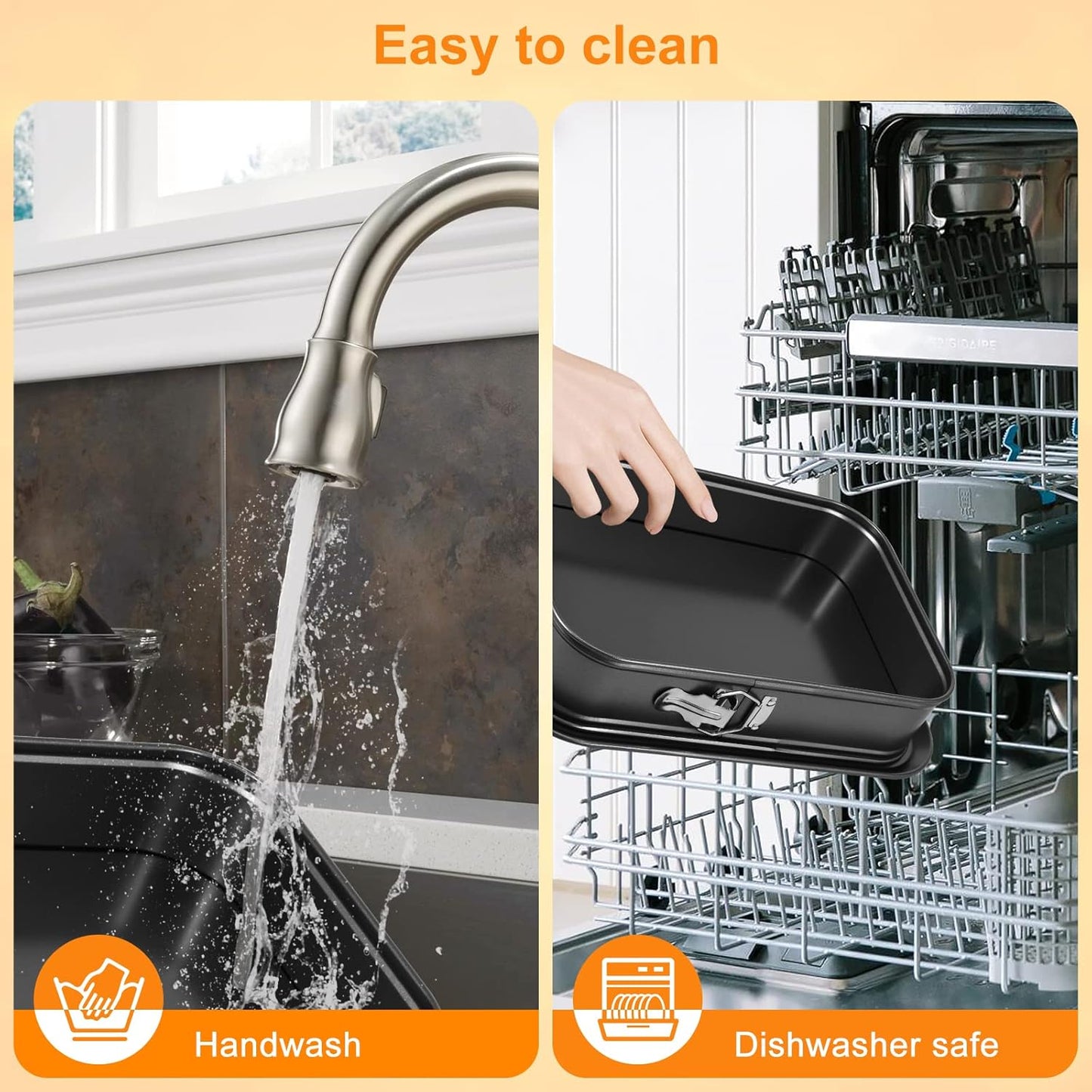 Springform Cake Pan, 14 x 9.5Inch Rectangle Cheesecake Pan, Tiramisu Bakeware with Nonstick Removable Bottom, Non-Stick Baking Pan Mold Leakproof - Black