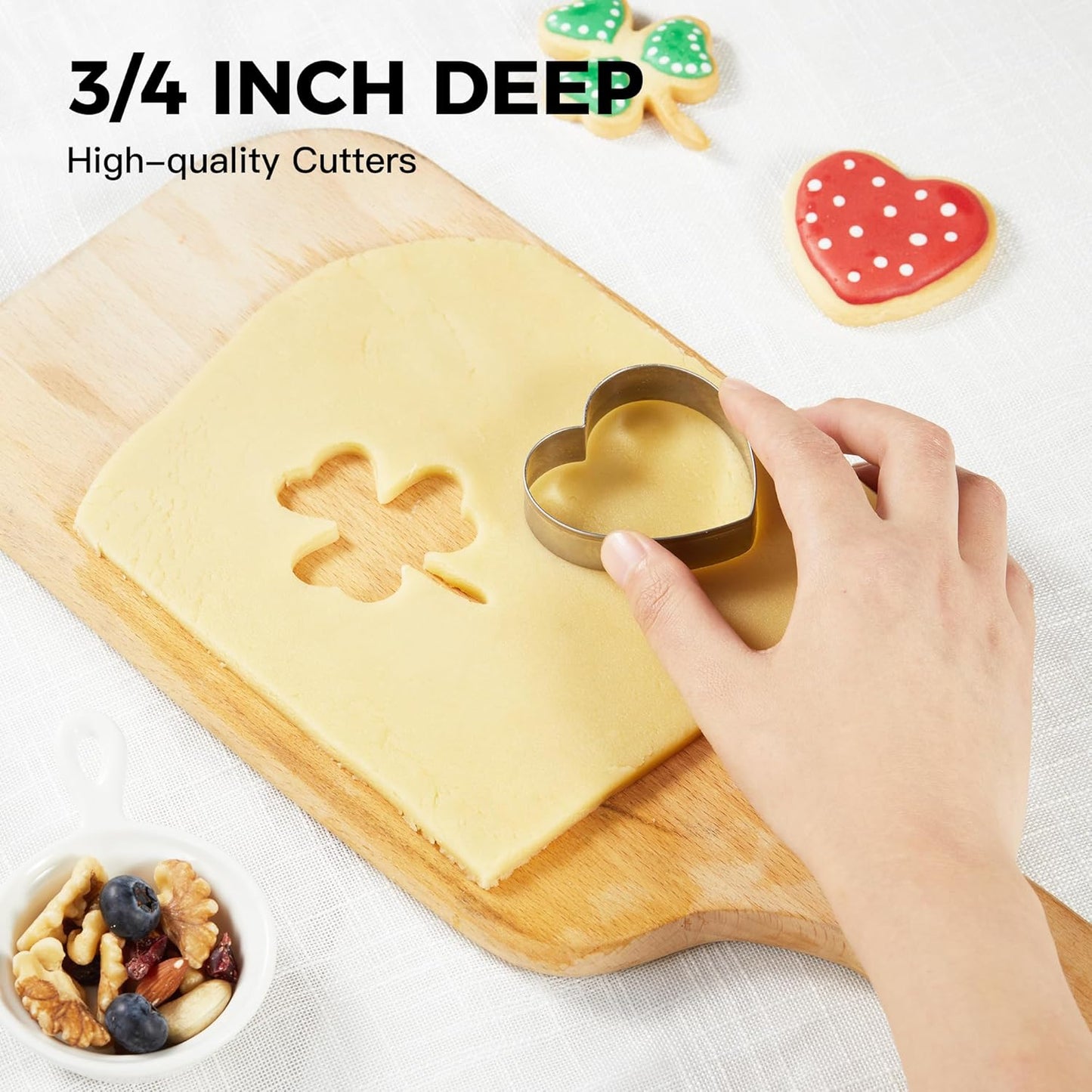 HONGBAKE Baking Sheet with Cookie Cutters, Jelly Roll/Quarter Baking Pan Set for Oven, 8 Pack Nonstick Bakeware Sets with Wider Grips, Premium, Dishwasher Safe - Dark Grey