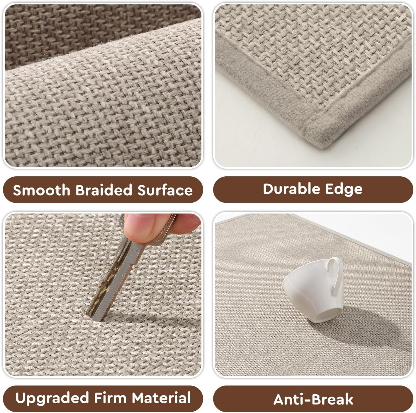 tchdio Kitchen Mats for Floor, Rubber Backed Kitchen Rugs Non Slip Washable, Superior Absorbent Kitchen Runner Rug Easy to Clean, Comfort Kitchen Floor Mat Front of Sink (Light Beige, 20" × 32")