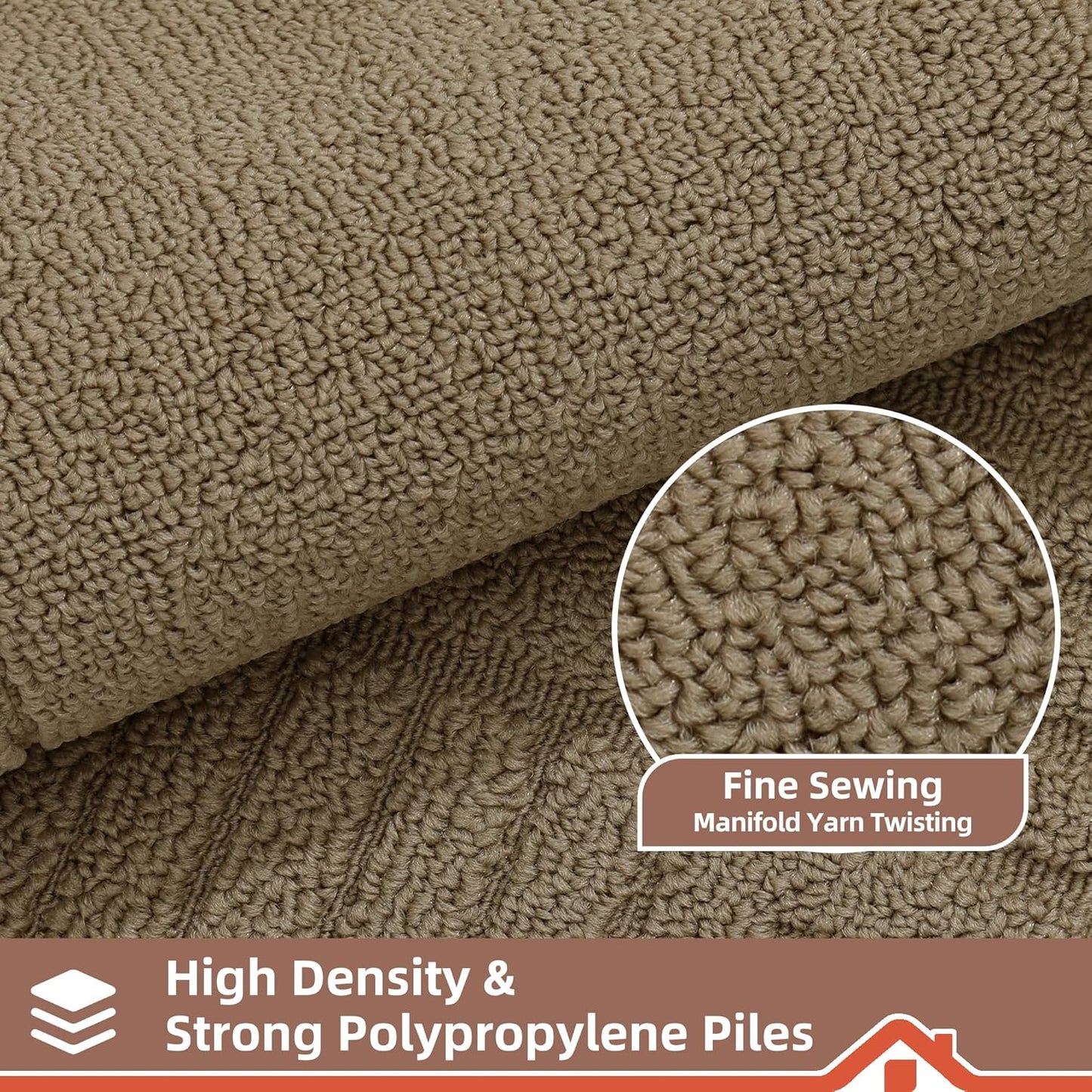 BEQHAUSE Kitchen-Rugs-and-Mats,Anti-Slip Kitchen Rugs,Machine Washable Kitchen Mats for Floor Taupe Comfortable Kitchen Mat Set of 2 with TPR Backing 20x30inch/20x48inch