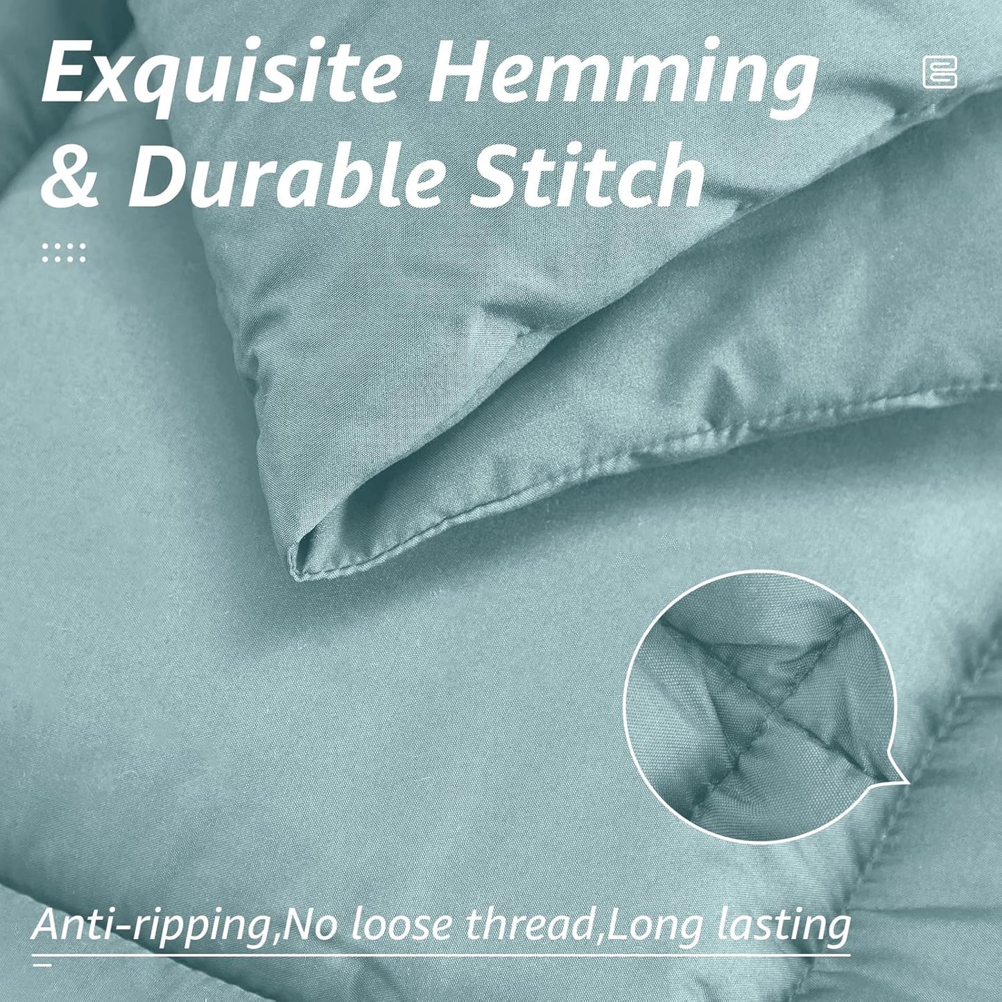 HYLEORY All Season King Size Bed Comforter - Cooling Down Alternative Quilted Duvet Insert with Corner Tabs - Winter Warm - Machine Washable - Turquoise