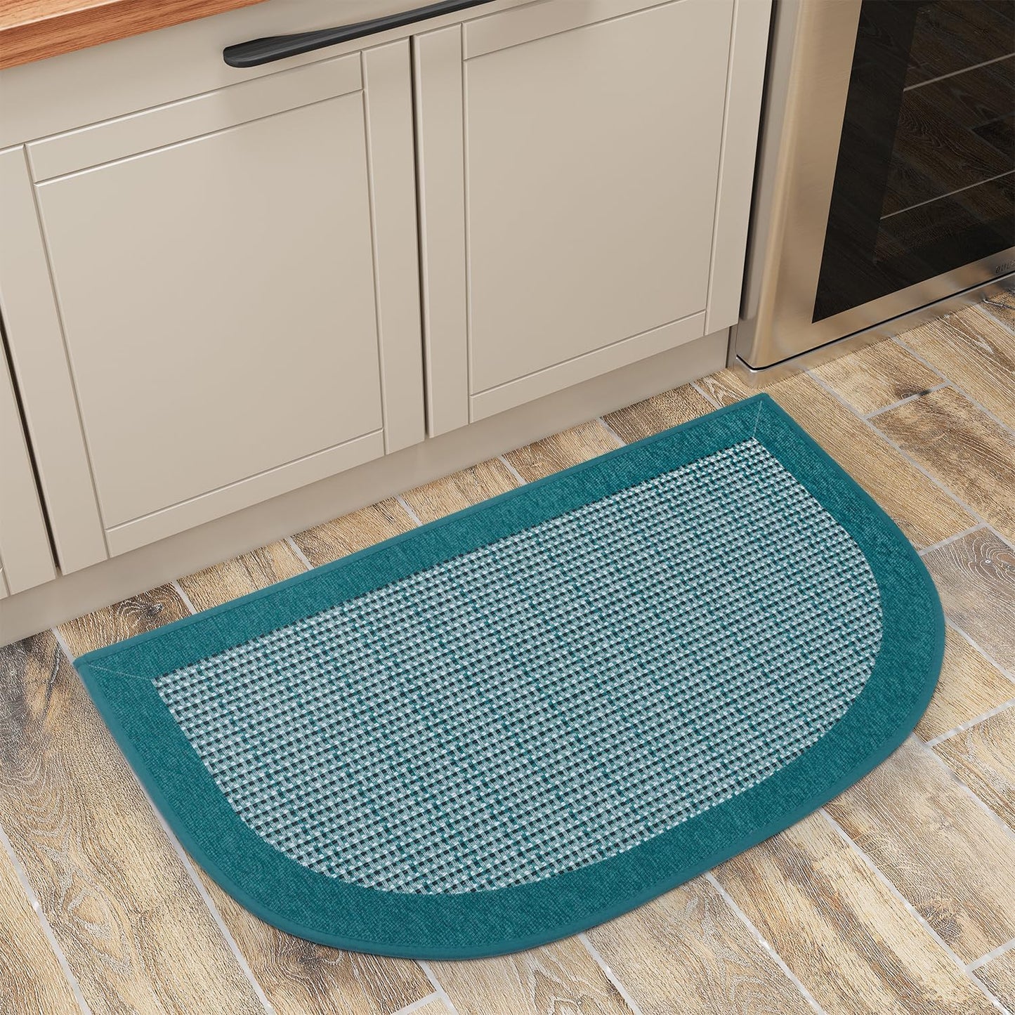 PADOOR Kitchen Mats for Floor, Kitchen Rugs Non Slip Washable, Rubber Backed Kitchen Runner Super Absorbent Kitchen Floor Mat Sink Rug, 20"x32" Teal