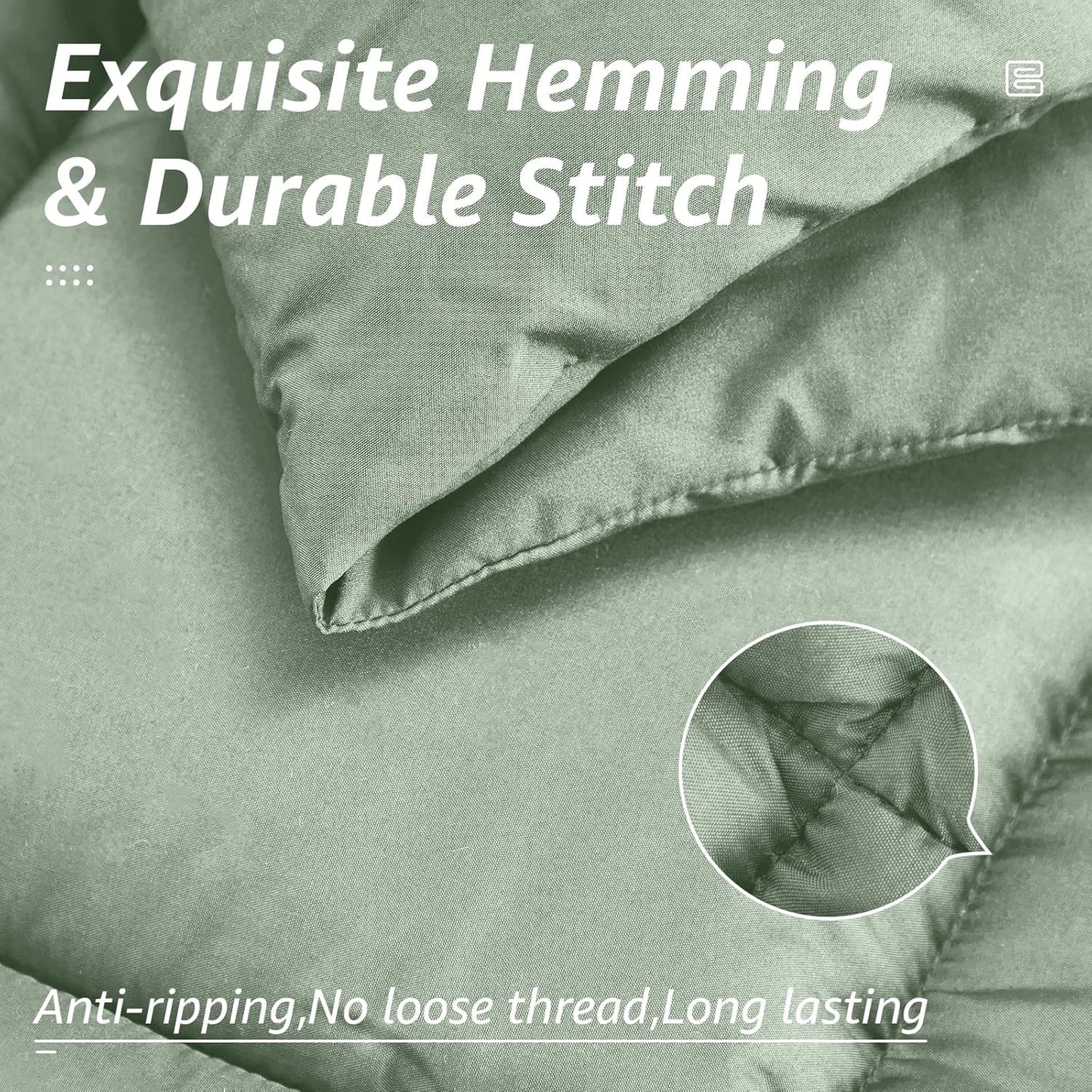 HYLEORY All Season Queen Size Bed Comforter - Cooling Down Alternative Quilted Duvet Insert with Corner Tabs - Winter Warm - Machine Washable - Sage Green