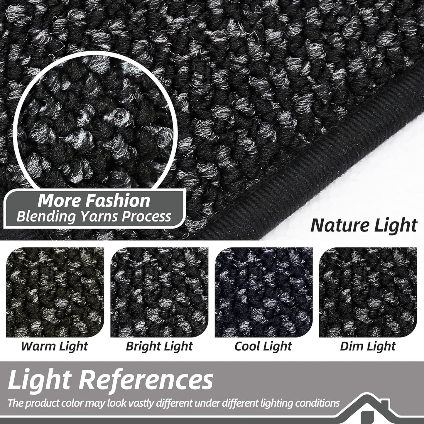 BEQHAUSE Kitchen Rugs 32"x48", Non-Slip Kitchen Mats for Floor, Super Absorbent and Stain Resistant Kitchen Rugs, Machine Washable Rugs for Kitchen, Hallway, Laundry & Sink, Black