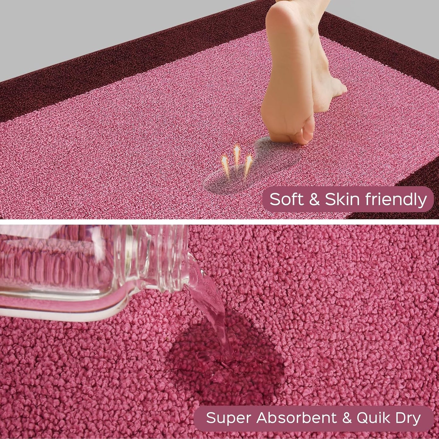 Machine Washable Throw Rug 24" x 36", Non Slip Kitchen Mat for Floor, Absorbent Entryway Rug for Kitchen, Bathroom, Door