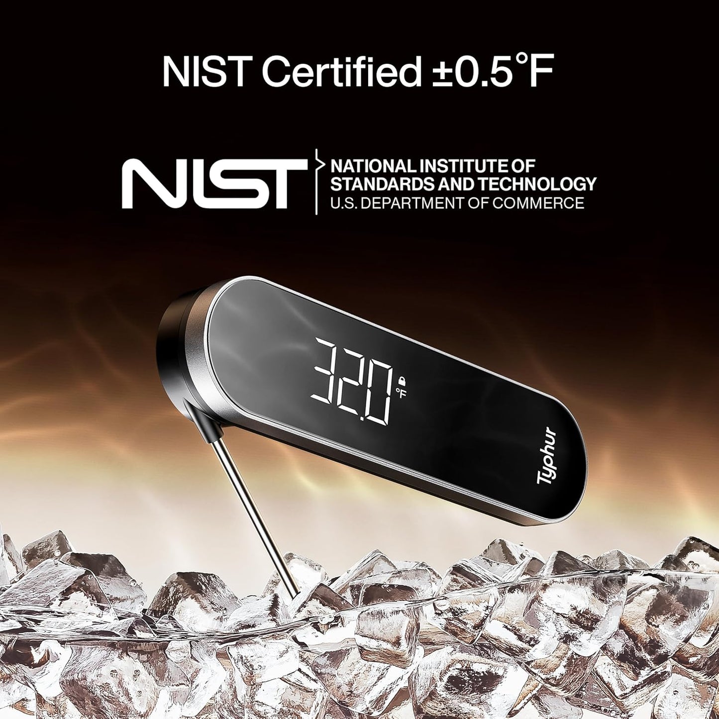 InstaProbe Core 0.5 Sec Instant Read Meat Thermometer Digital with Readable Display in Sunlight for Cooking, Professional Thermometer with IP67 Waterproof for Grill, BBQ, Cooking, Smoker