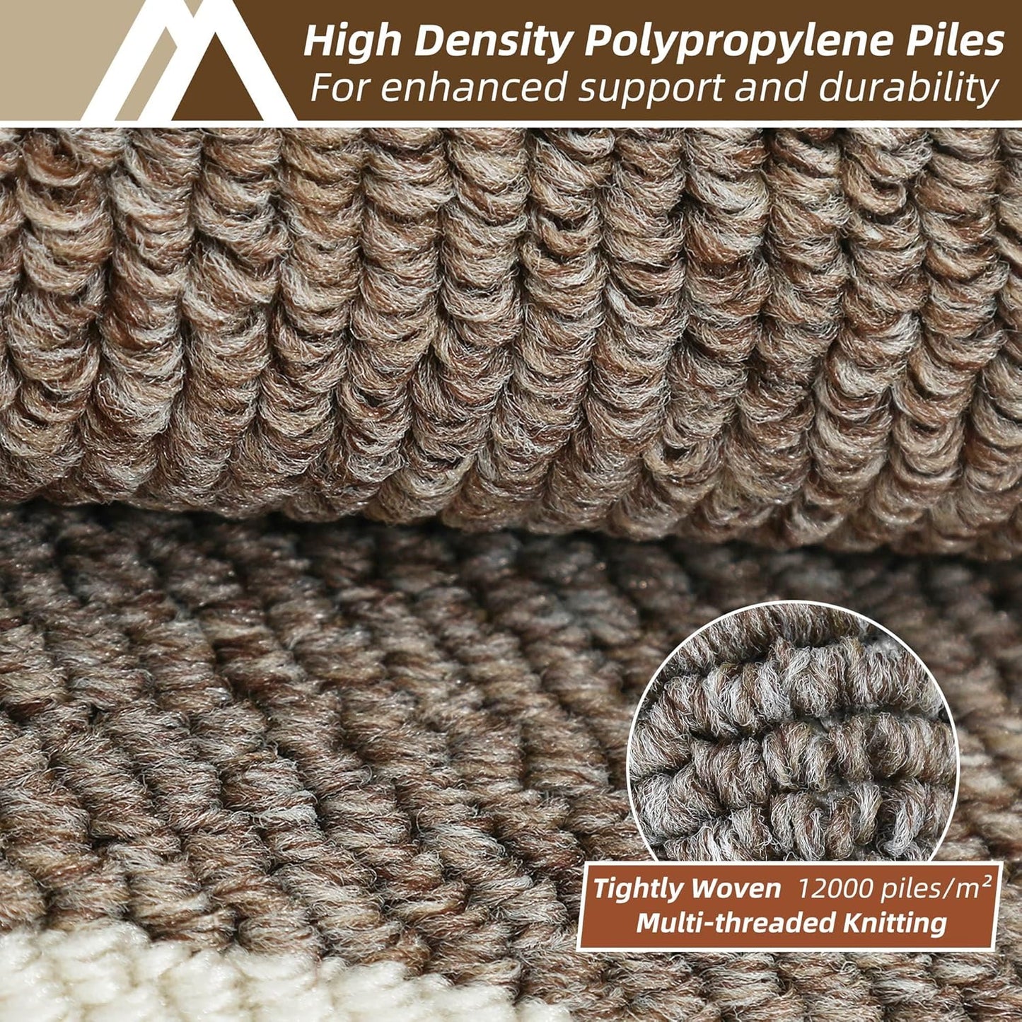 COSY HOMEER Long Kitchen Floor Mats for in Front of Sink Super Absorbent Kitchen Rugs and Mats 24"x59" Non-Skid Kitchen Mat Standing Mat Washable,Polypropylene,Brown,Frame