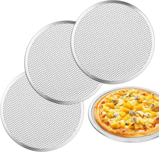 3 Pcs Pizza Screen, 12 Inch Pizza Pan for Oven, Nonstick Pizza Tray for Oven, Dishwasher Safe & Microwave Safe (12 inch)