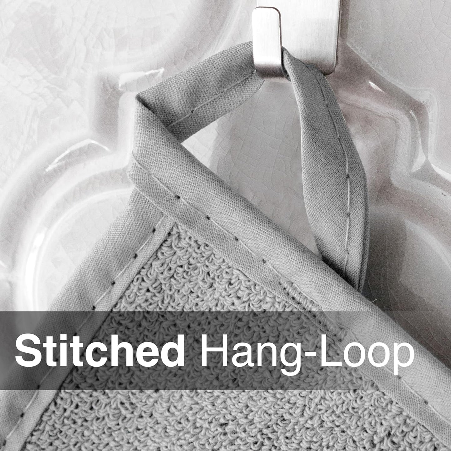 RITZ Terry Potholder & Hot Pad: Unparalleled Heat Resistant, Durable 100% Cotton – Ergonomically Designed for Optimal Grip – Easy-Care Machine Washable – 4-Pack, Titanium Grey