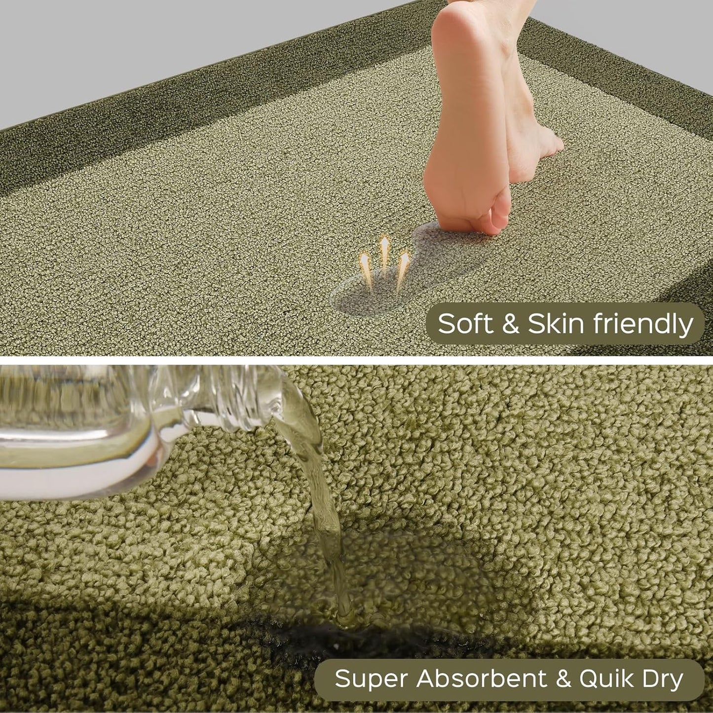 Machine Washable Throw Rug 24" x 36", Non Slip Kitchen Mat for Floor, Absorbent Entryway Rug for Kitchen, Bathroom, Door