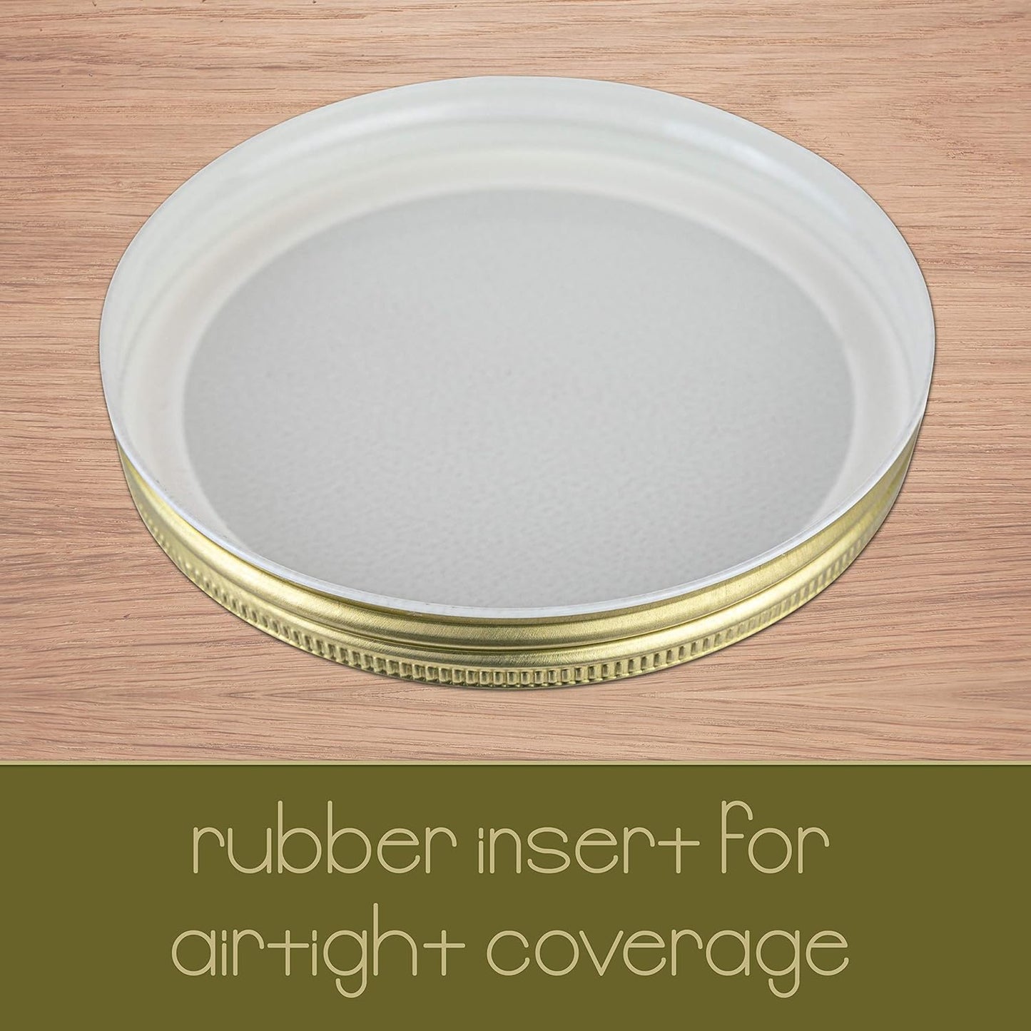 kitchentoolz Half Gallon Mason Jar Wide Mouth with Airtight Metal Lid - Safe for Fermenting Kombucha Kefir - Curing Pickling, Storing and Canning - BPA-Free Dishwasher Safe (Gold Lid, 4)