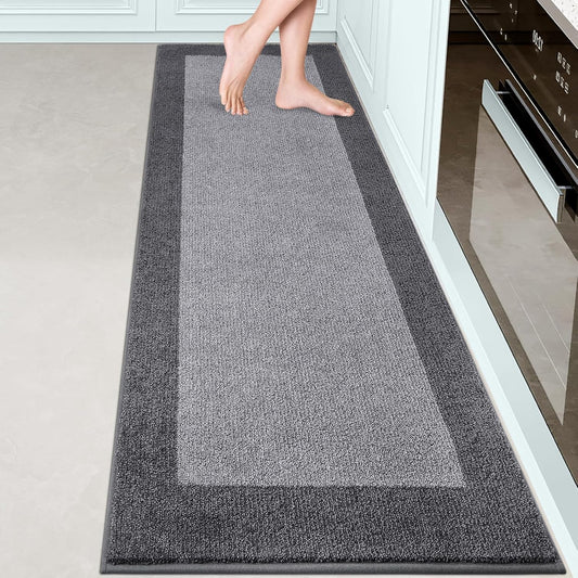 Machine Washable Kitchen Rug 24" x 84", Non Slip Kitchen Mat for Floor, Absorbent Entrance Runner Rug for Bedroom, Hallway, Bathroom, Door (Roll Packing)