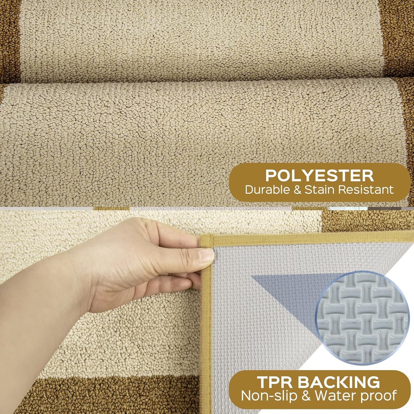 Machine Washable Throw Rug 24" x 36", Non Slip Kitchen Mat for Floor, Absorbent Entryway Rug for Kitchen, Bathroom, Door