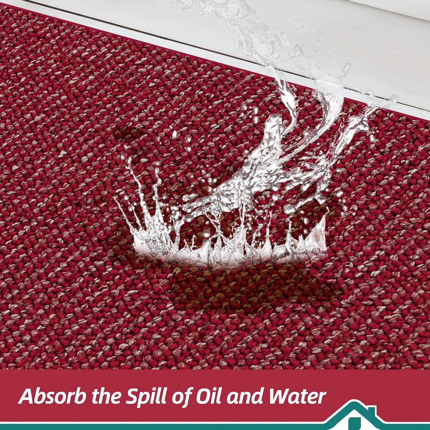 BEQHAUSE Kitchen Runner Rugs 20"x48", Non-Slip Kitchen Mats for Floor, Super Absorbent and Stain Resistant Kitchen Rug, Machine Washable Rugs for Kitchen, Hallway, Laundry & Sink, Red