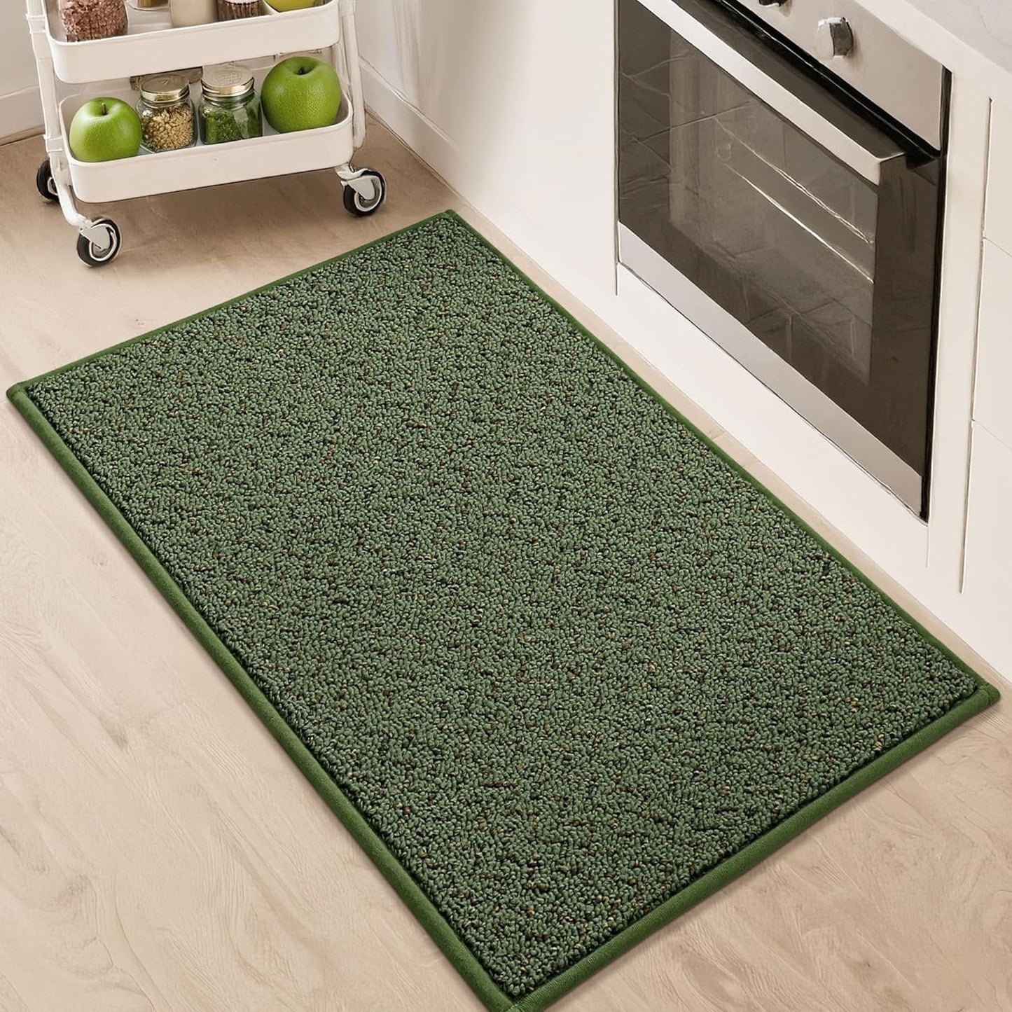 COSY HOMEER Kitchen Rugs 20"x32" Non-Slip Kitchen Mats for Floor Absorbent Stain Resistant Kitchen Floor Mat Machine Washable Rugs for Kitchen,Hallway,Sink,Green