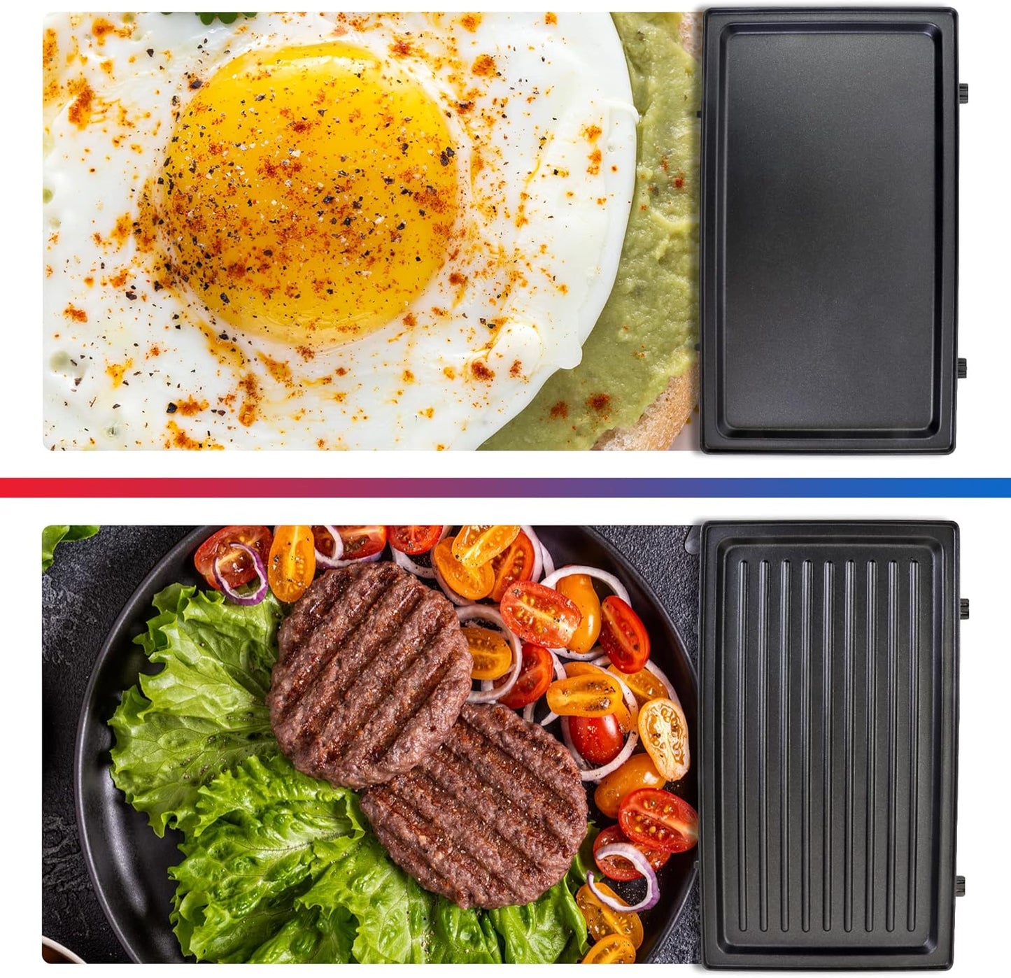 Total Chef 4 in1 Grill Waffle Maker - Sandwich, Panini Press Machine, Electric, Mini Belgium Waflera, Non-Stick Removable Plates, Easy To Clean Countertop Cooking Kitchen Appliance For Breakfast