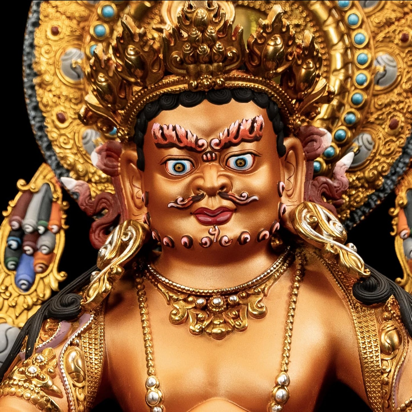 Handmade Brass Buddha Vajrayana Statue, Wax Modeling, Handicraft in Nepal, Feng Shui Decoration attracts Wealth,10.62"