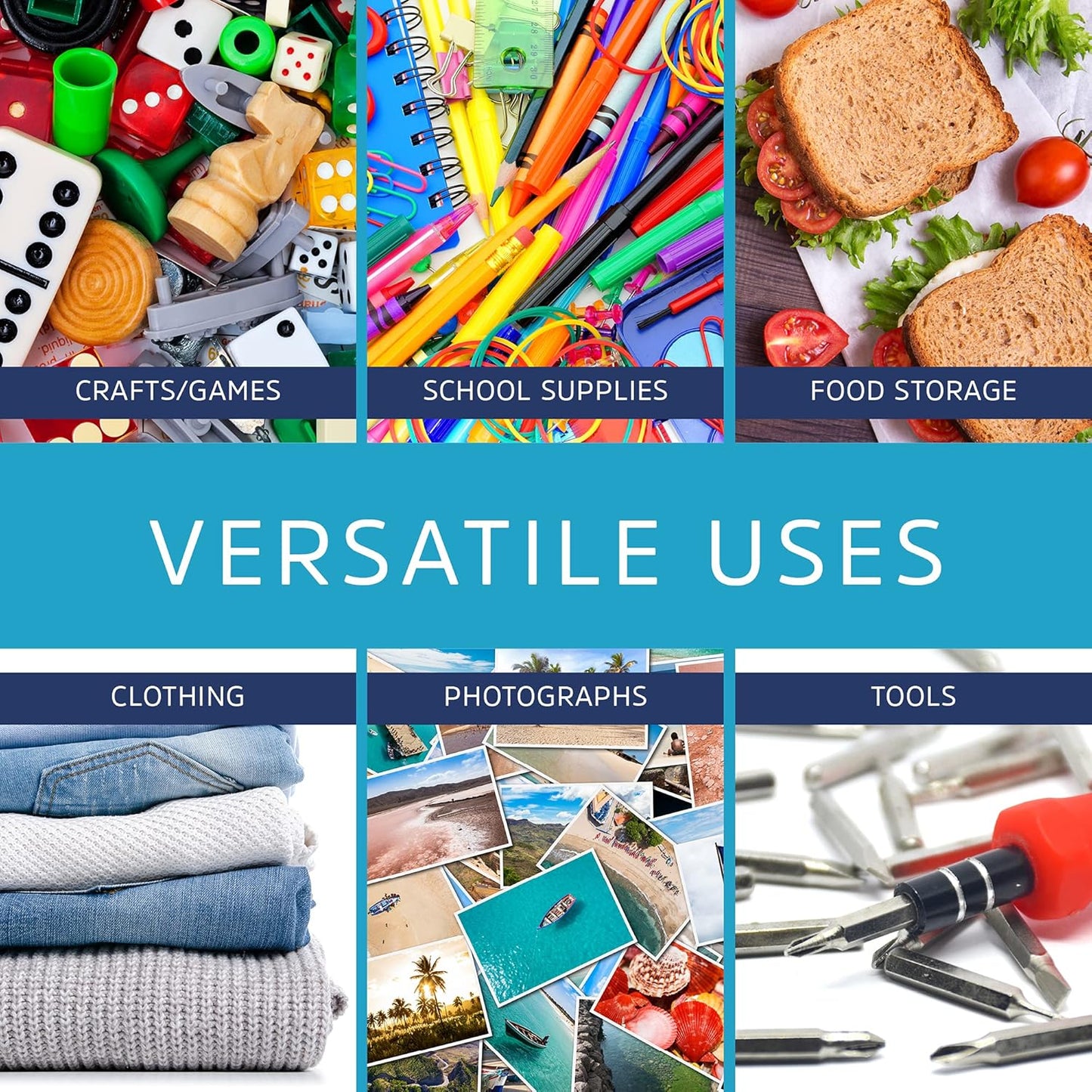 GPI - 13" x 13" Pack of 100, Clear Plastic Reclosable Zip Bags, Large Bulk 2 mil Thick Strong & Durable Poly Baggies with Resealable Zip Top Lock for Scrapbook, Travel, Storage, Packaging & Shipping.