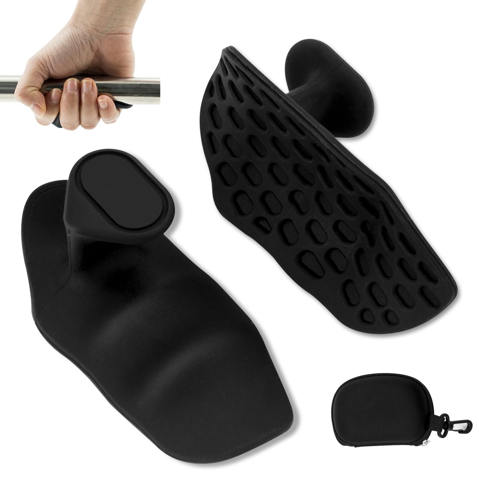 Ergonomic Anti-Slip Silicone Gym Grips for Men & Women – Fingerless Palm Protection Pads for Weightlifting, Rows & Deadlifts