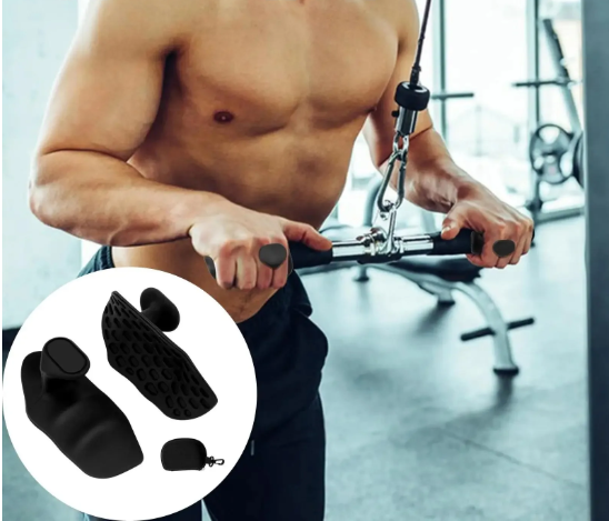 Ergonomic Anti-Slip Silicone Gym Grips for Men & Women – Fingerless Palm Protection Pads for Weightlifting, Rows & Deadlifts
